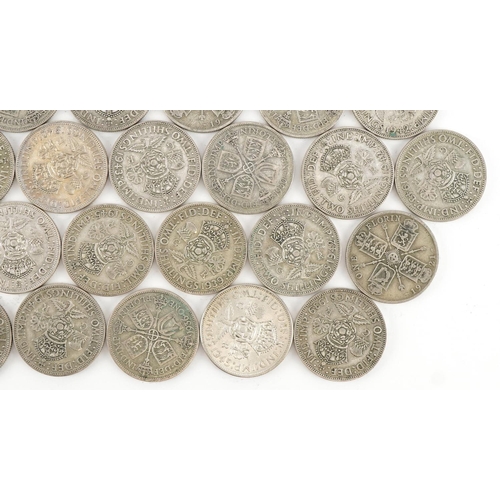 1540 - Collection of British pre decimal, pre 1947 two shillings and florins, 549g