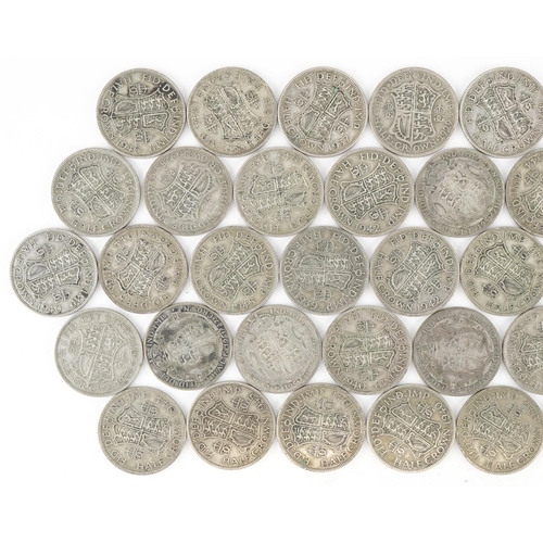 1542 - Collection of British pre decimal, pre 1947 half crowns, 555g