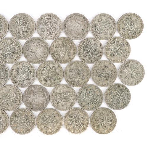 1542 - Collection of British pre decimal, pre 1947 half crowns, 555g