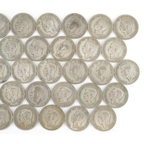 1542 - Collection of British pre decimal, pre 1947 half crowns, 555g