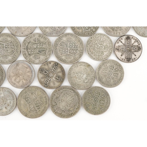 1543 - Collection of British pre decimal, pre 1947 half crowns, two shillings and florins, 525g