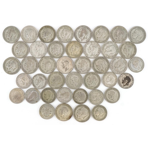 1543 - Collection of British pre decimal, pre 1947 half crowns, two shillings and florins, 525g