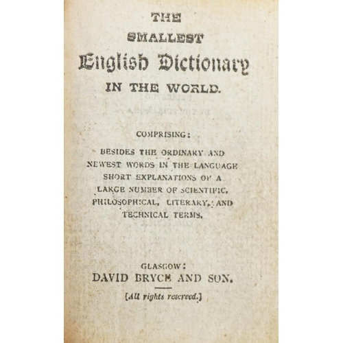 1488 - The Smallest English Dictionary in the World published by David Bryce & Son Glasgow with metal case ... 