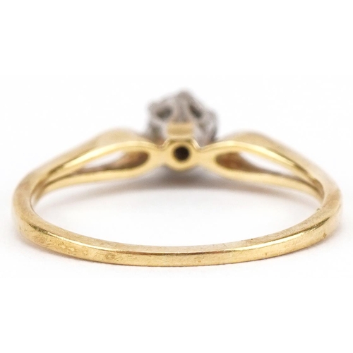 3340 - 18ct gold diamond solitaire ring, the diamond approximately 4.30mm in diameter, size M, 2.2g