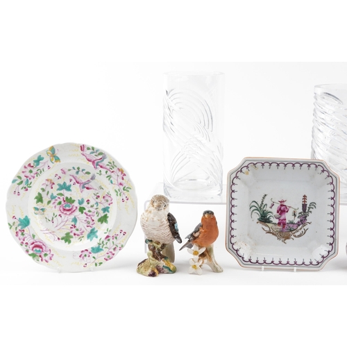 2433 - Antique and later china and glassware including an Aesthetic plate, Sunderland lustre, two Beswick b... 