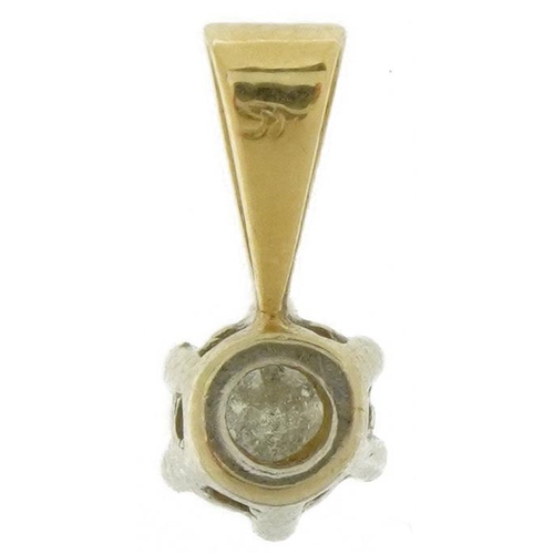 3590 - Unmarked gold diamond solitaire pendant, tests as 9ct gold, the diamond approximately 0.28 carat, 1.... 