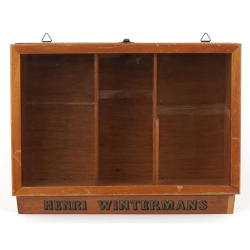 2330 - Smoking interest Henri Wintermans lightwood glazed dealer's counter top advertising display cabinet,... 