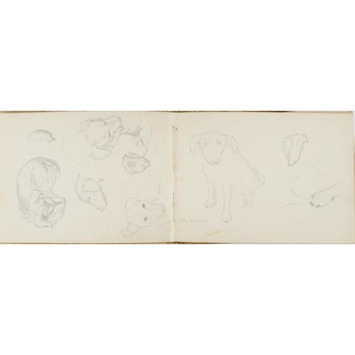 1665 - Four early 20th century sketchbooks housing various pencil sketches including animals and life drawi... 