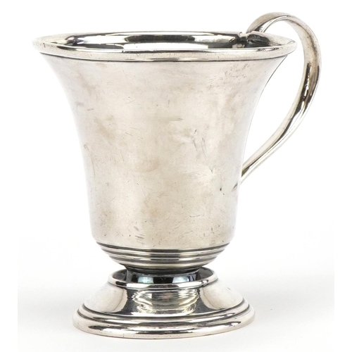 557 - Davies & Powers, George V silver tapering cup, Birmingham 1920, 9cm high, 97.8g