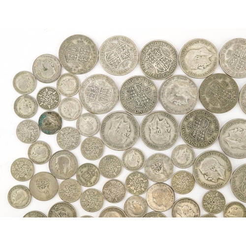 1537 - British pre decimal, pre 1947 coins including half crowns and shillings, 670g