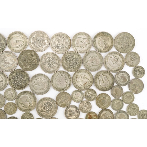 1537 - British pre decimal, pre 1947 coins including half crowns and shillings, 670g