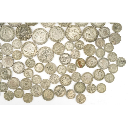 1537 - British pre decimal, pre 1947 coins including half crowns and shillings, 670g