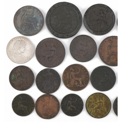 1556 - George III and later British coinage and tokens and an Edward VII silver coronation medal, including... 