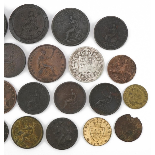 1556 - George III and later British coinage and tokens and an Edward VII silver coronation medal, including... 