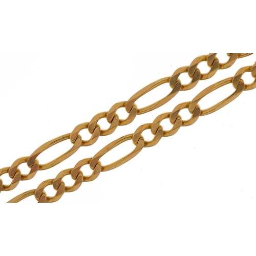 3112 - 9ct gold Figaro link necklace, 62cm in length, 20.0g