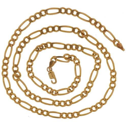 3112 - 9ct gold Figaro link necklace, 62cm in length, 20.0g