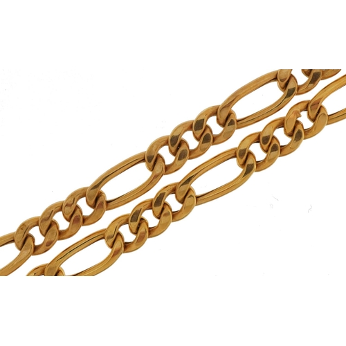 3028 - 9ct gold Figaro link necklace, 50cm in length, 16.0g