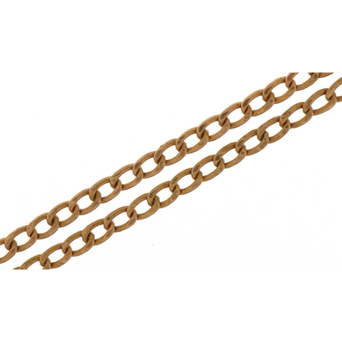 3509 - 9ct gold curb link necklace, 48cm in length, 1.8g