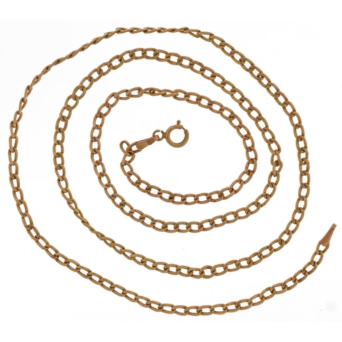 3509 - 9ct gold curb link necklace, 48cm in length, 1.8g