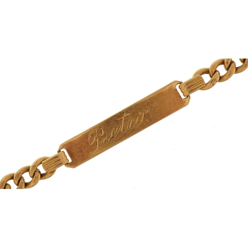 3466 - 18ct gold identity bracelet, 16cm in length, 5.0g