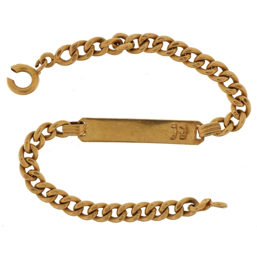 3466 - 18ct gold identity bracelet, 16cm in length, 5.0g