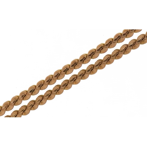 3499 - 9ct gold S link necklace, 60cm in length, 7.0g