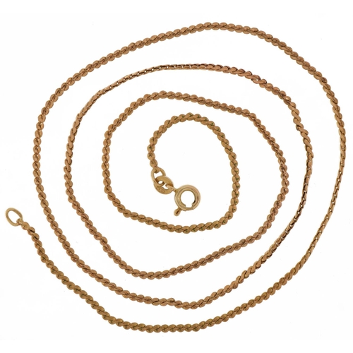 3499 - 9ct gold S link necklace, 60cm in length, 7.0g