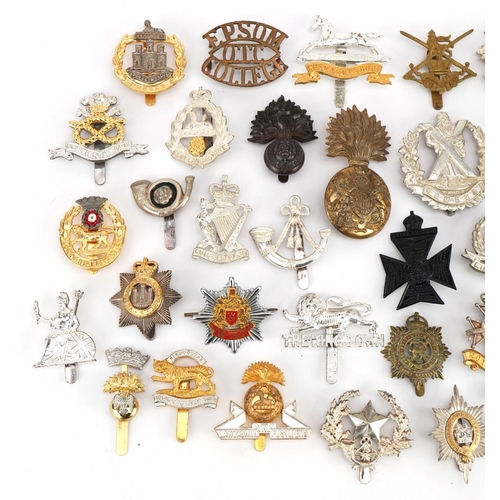 1385 - British military interest cap badges including Royal Army Service Corps, East Yorkshire, Royal Worce... 