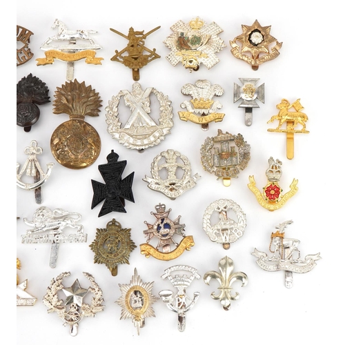 1385 - British military interest cap badges including Royal Army Service Corps, East Yorkshire, Royal Worce... 