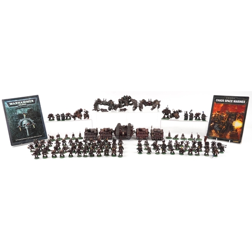 1187 - Collection of Warhammer figures and accessories including Khorne Army, Space Marines, Terminators, O... 