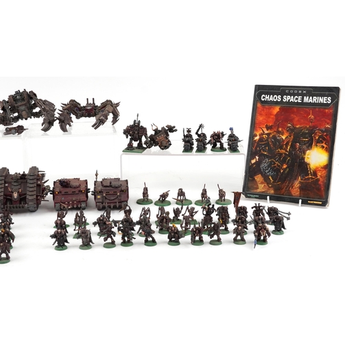 1187 - Collection of Warhammer figures and accessories including Khorne Army, Space Marines, Terminators, O... 