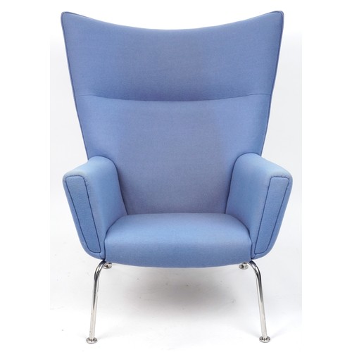 2146 - Manner of Carl Hansen & Son for Hans J Wegner, contemporary CH445 type wingback chair, 106cm high