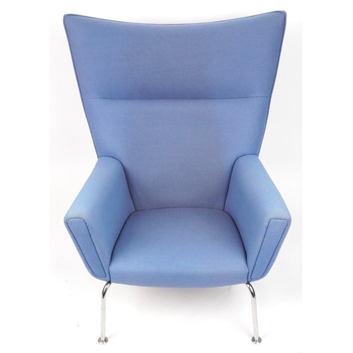 2146 - Manner of Carl Hansen & Son for Hans J Wegner, contemporary CH445 type wingback chair, 106cm high