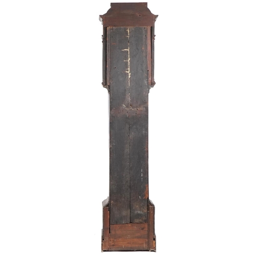 2123 - 19th century oak cased grandfather clock with painted dial having Roman and Arabic numerals, inscrib... 