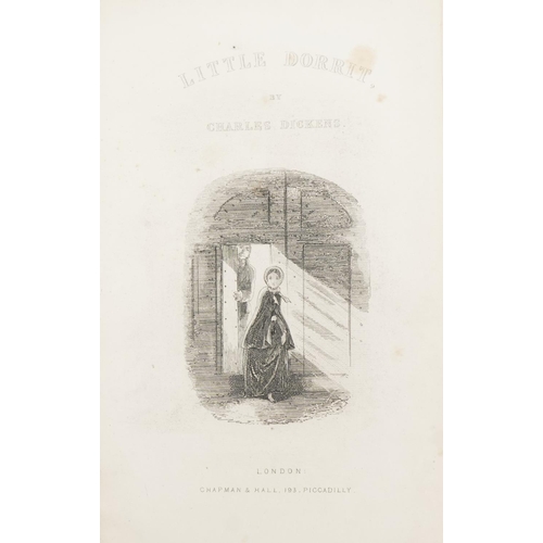 1502 - WITHDRAWN Six 19th century leather bound hardback books by Charles Dickens comprising Domby & Son, O... 