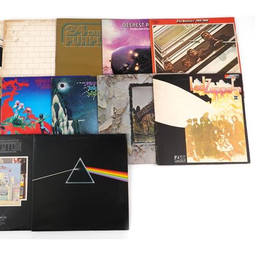 1033 - Psychedelic and rock vinyl LP records including Led Zeppelin, The Beatles, Deep Purple, Uriah Heap a... 