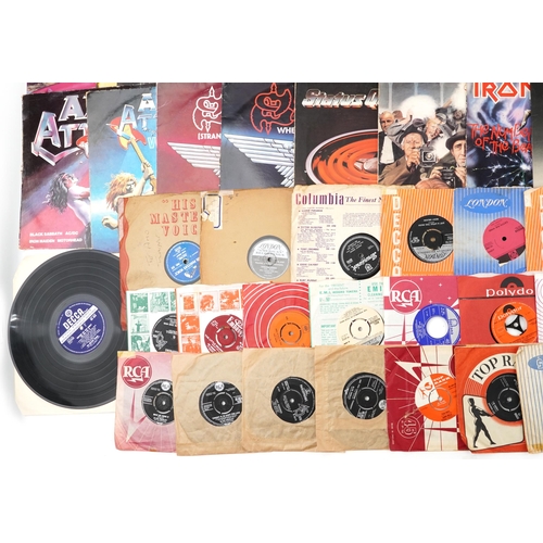 1034 - Vinyl LP records, picture disc and 45rpms including The Jacksons, Prodigy, Iron Maiden, Status Quo, ... 