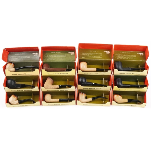 1315 - Twelve Tanganyika Meerschaum tobacco smoking pipes with boxes by Amboseli