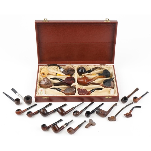 1326 - Collection of vintage and later tobacco smoking pipes, some briar, including Citizen, New Bond and e... 