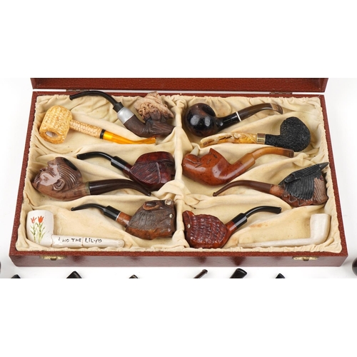 1326 - Collection of vintage and later tobacco smoking pipes, some briar, including Citizen, New Bond and e... 