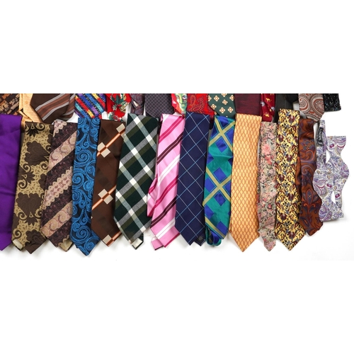 1070 - Collection of vintage and later ties and scarves, some silk, including Hermes, Christian Dior, Tommy... 