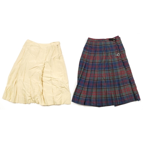 1097 - Burberry's Made in France skirt together with a Kinloch Anderson wool tartan skirt, size 14