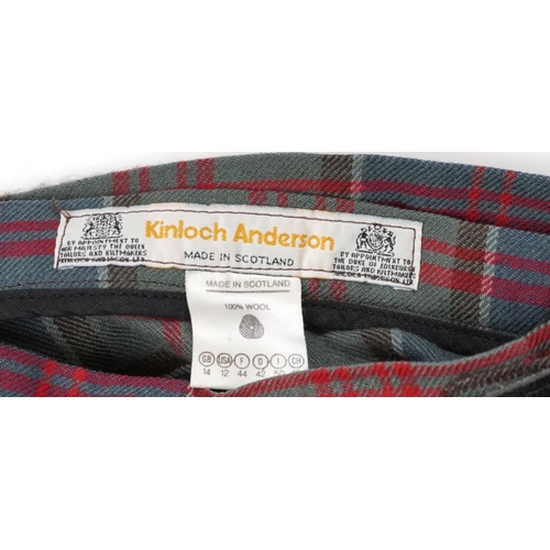 1097 - Burberry's Made in France skirt together with a Kinloch Anderson wool tartan skirt, size 14