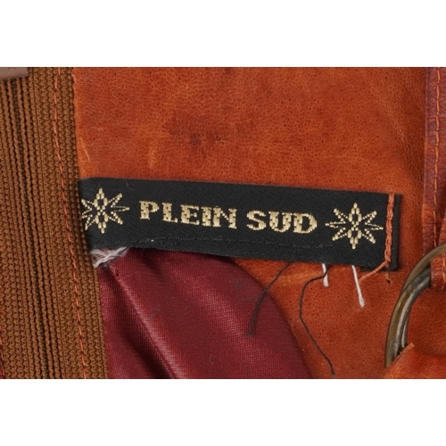 1103 - Plein Sud leather and studded vest, size 8-10