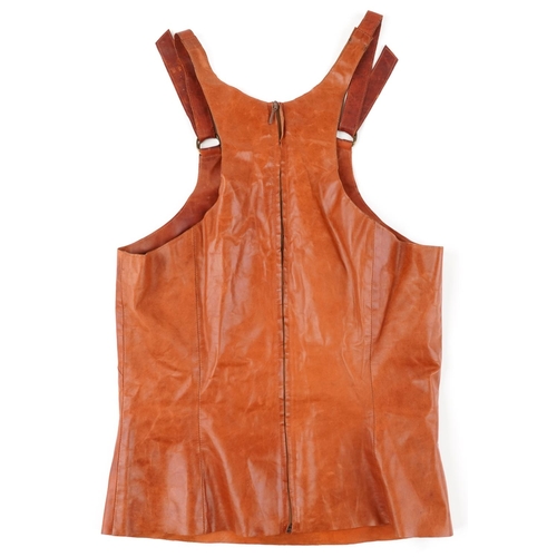 1103 - Plein Sud leather and studded vest, size 8-10