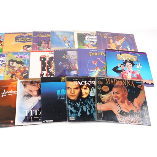 1040 - Collection of laser discs, some Disney including Alice in Wonderland, Titanic, Madonna, Star Gate, M... 