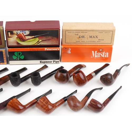 1302 - Briar tobacco smoking pipes including Dunhill Shell, Parker Royal, Hardcastle, Peterson's, Charatan,... 