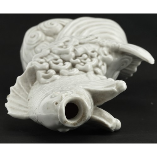 2731 - Chinese porcelain vase in the form of a Koi having a blanc de chine glaze, 25.5cm high