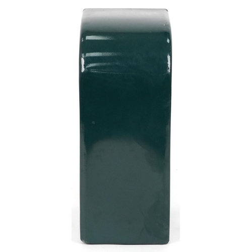 2114 - Guinness design green painted postbox, 57.5cm H x 24cm W x 38cm D