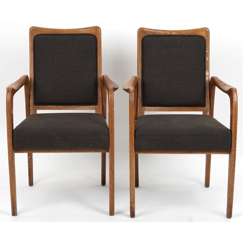 2149 - Pair of Scandinavian design hardwood armchairs, 90cm high